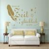 timalo Wall Decal “Take Time to Be Happy” with Stars and Feather | 75008-gold-80x40 view 3