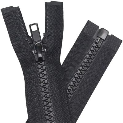 YaHoGa 2-Pack 68 cm #5 Plastic Separating Zippers, 5 mm, Black