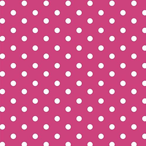 babrause Pink Polka Dot Cotton Poplin Fabric by the Meter, OEKO-TEX, 150 cm Wide, From 0.5 Meter