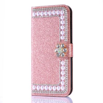 Artfeel Glitter Wallet Case for Samsung Galaxy S8 Plus, Rose Gold Pearl
