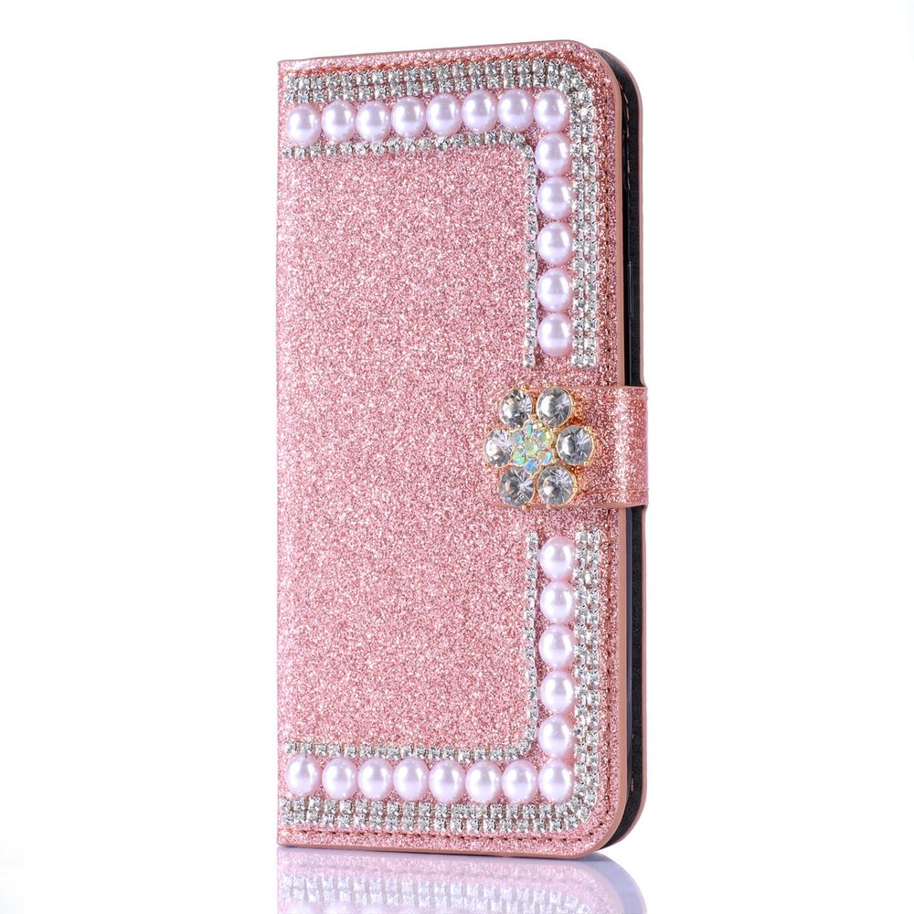 Artfeel Glitter Wallet Case for Samsung Galaxy S8 Plus, Rose Gold Pearl