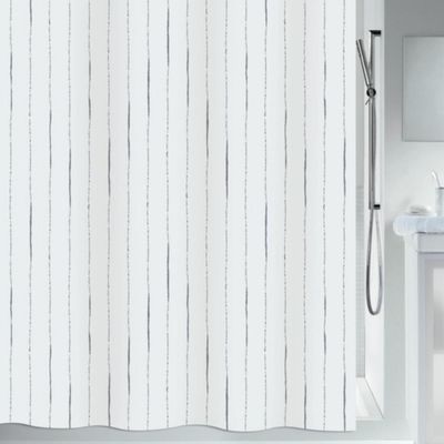 Spirella Alina Collection Textile Shower Curtain, 120 x 200 cm, 100% Polyester, Gray