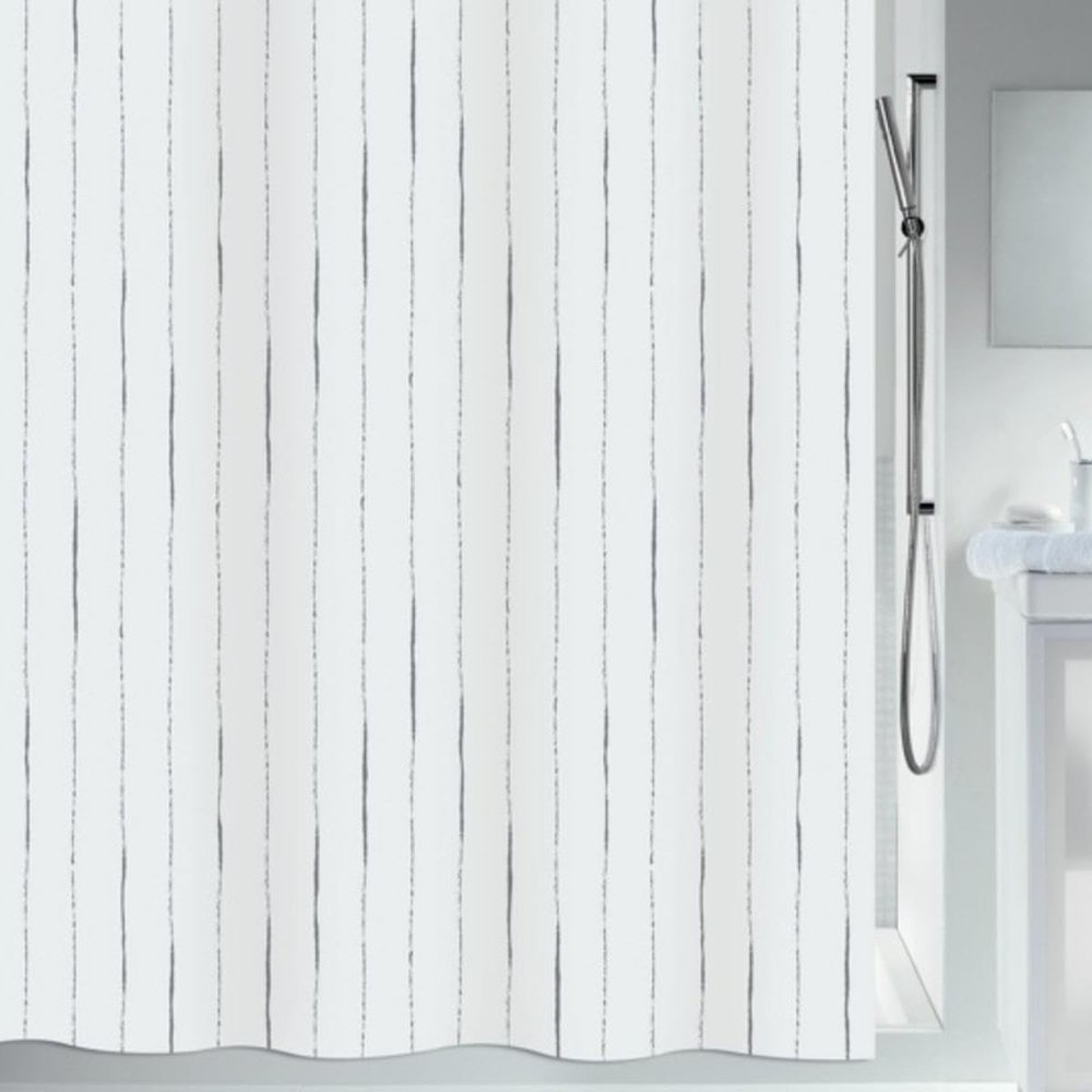 Spirella Alina Collection Textile Shower Curtain, 120 x 200 cm, 100% Polyester, Gray