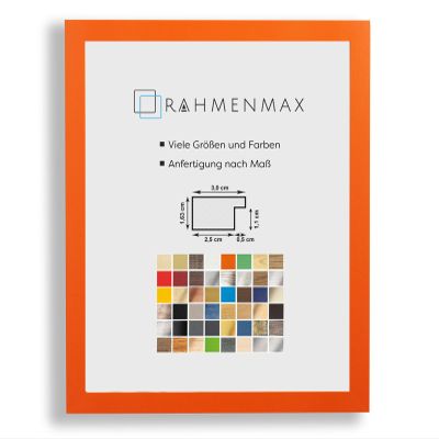 Morena MDF Frame for 69 x 94 cm Picture, Orange, Simple, with Acrylic Glass