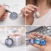 Perlin Set of 12 Metal Pendant Settings with 20 mm Clear Round Glass Cabochons, Antique Silver view 4