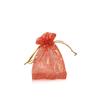 PLECUPE 100-Pack 9 x 12 cm Small Transparent Drawstring Organza Gift Bags, Red #1 view 1