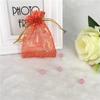 PLECUPE 100-Pack 9 x 12 cm Small Transparent Drawstring Organza Gift Bags, Red #1 view 2