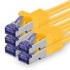 1aTTack.de 5-Pack 0.5 m CAT7 Ethernet Cables RJ45 10 Gigabit SFTP PIMF - Yellow view 1