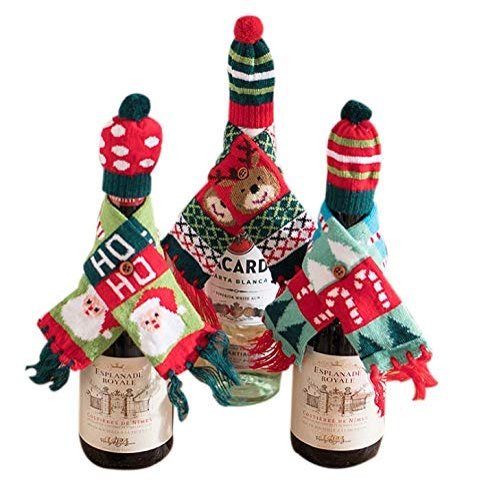 Gwill Christmas Wine Bottle Covers, 3-Piece Set