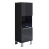 MB Muebles Bonitos Luke V3 Display Cabinet, 40 x 138 x 29 cm, Glossy Melamine, Aluminum Legs, Black view 1