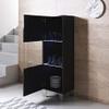 MB Muebles Bonitos Luke V3 Display Cabinet, 40 x 138 x 29 cm, Glossy Melamine, Aluminum Legs, Black view 3