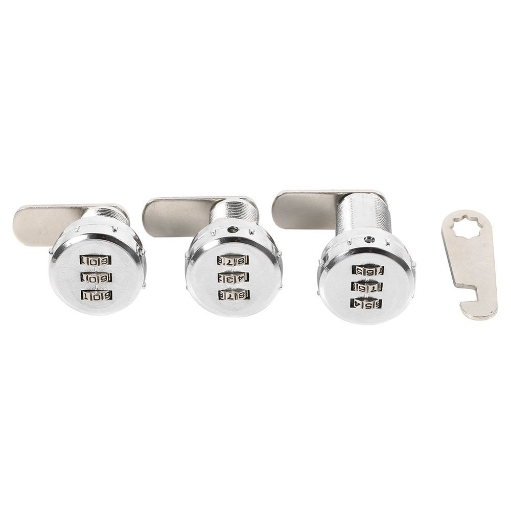 Delaman 3-Digit Combination Lock for Cabinet, Drawer, or Mailbox (Size: 2# for 12–16 mm)