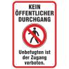 20 x 30 cm No Public Access Sign with Symbol, 3 mm Aluminum Composite view 1