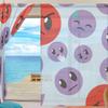 hengpai Social Media Emoticon Patterned Sheer Curtain Panels, 2-Piece, Long Window Treatments view 3