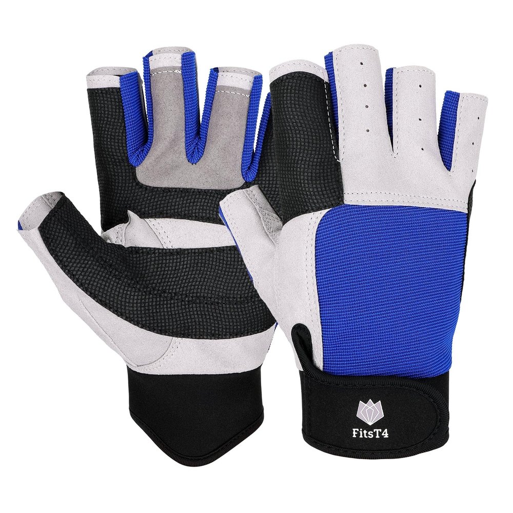 FitsT4 Sports Sailing Gloves, 3/4-Finger Grip Paddle Gloves