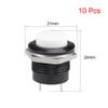 Sourcing Map 10-Pack 16 mm White Momentary Push Buttons, Round Raised Button, SPST 1 NO 1 NC view 2