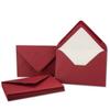 200 Dark Red Envelopes, DIN B6, 4.9 x 6.9 in, Ribbed Paper with White Silk Lining view 1
