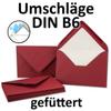 200 Dark Red Envelopes, DIN B6, 4.9 x 6.9 in, Ribbed Paper with White Silk Lining view 2