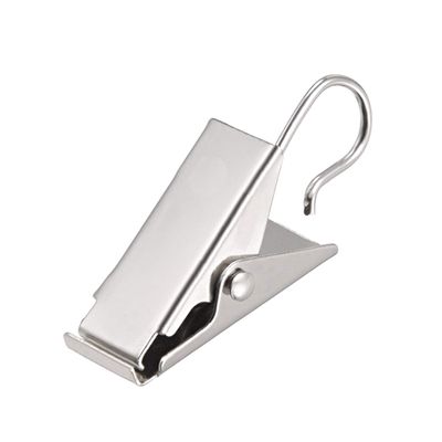 Sourcing Map 30-Piece Curtain Hooks, 1-Inch Metal Clips, Silver Tone