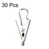 Sourcing Map 30-Piece Curtain Hooks, 1-Inch Metal Clips, Silver Tone view 4