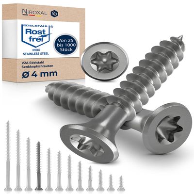 4 x 55 mm A2 Stainless Steel Torx Wood Screws, 200-Pack