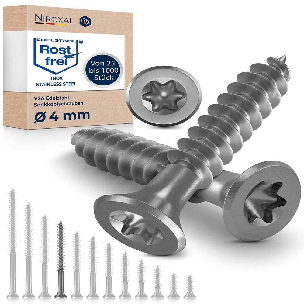 4 x 55 mm A2 Stainless Steel Torx Wood Screws, 200-Pack