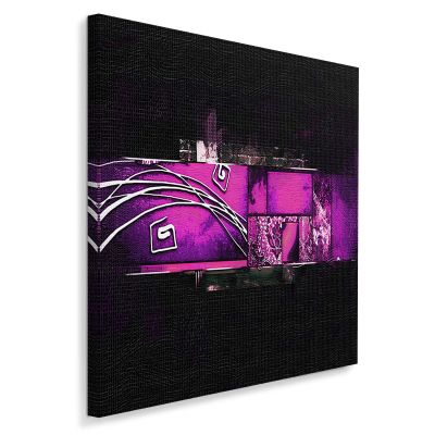 Feeby Canvas Wall Art - Colorful Abstract Pink, 90 x 90 cm