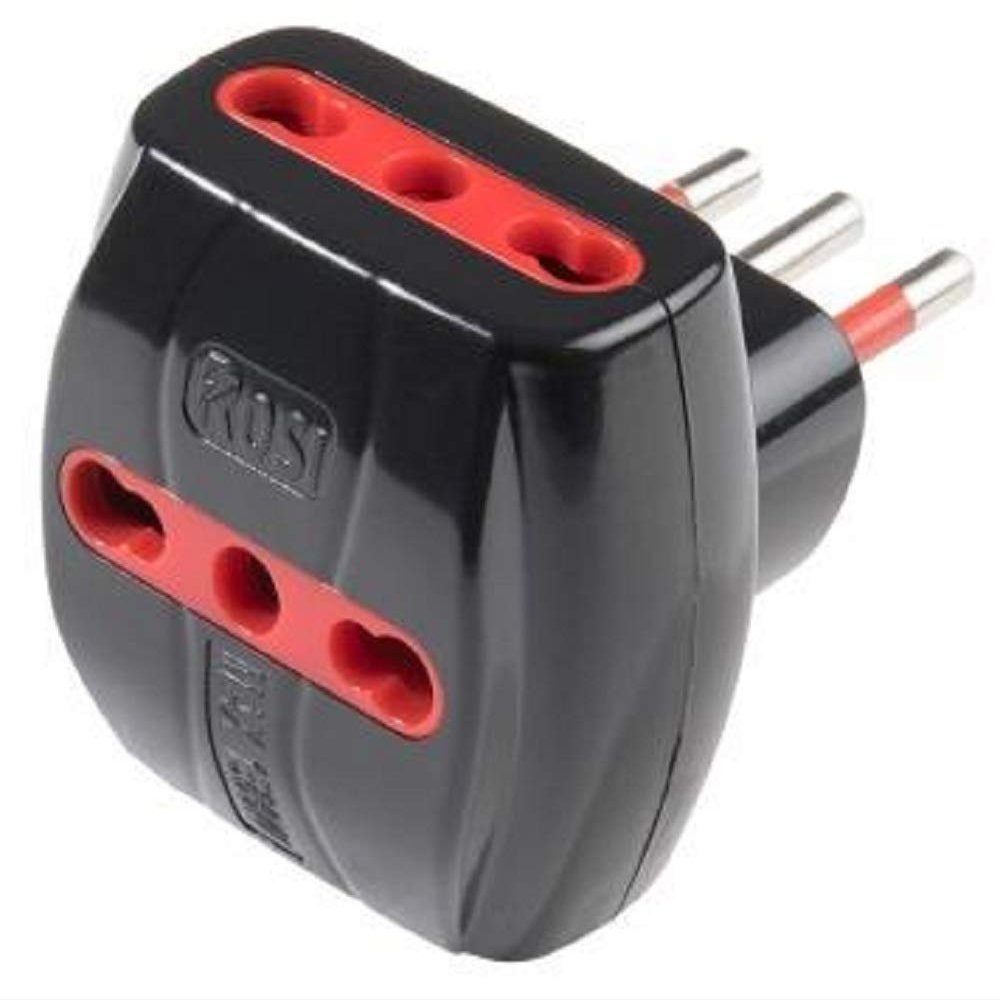 ROSI RS78042T Emilia Prime Adapter, Black, 3 Outlets