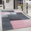 HomebyHome Low-Pile Area Rug 120 x 170 cm, Pink and Gray Checkered view 1