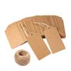 MUXItrade Valentine's Day Gift Tags, 100-Pack, 4.5 x 9 cm, Kraft Paper, with 30 m Jute Twine view 1
