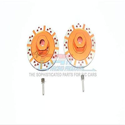 GPM Losi 1/10 Baja Rey 4WD Desert Truck (LOS03008) Aluminum +1.5 mm Hex with Brake Disc and Silver Lining, 1-Pair Set, Orange