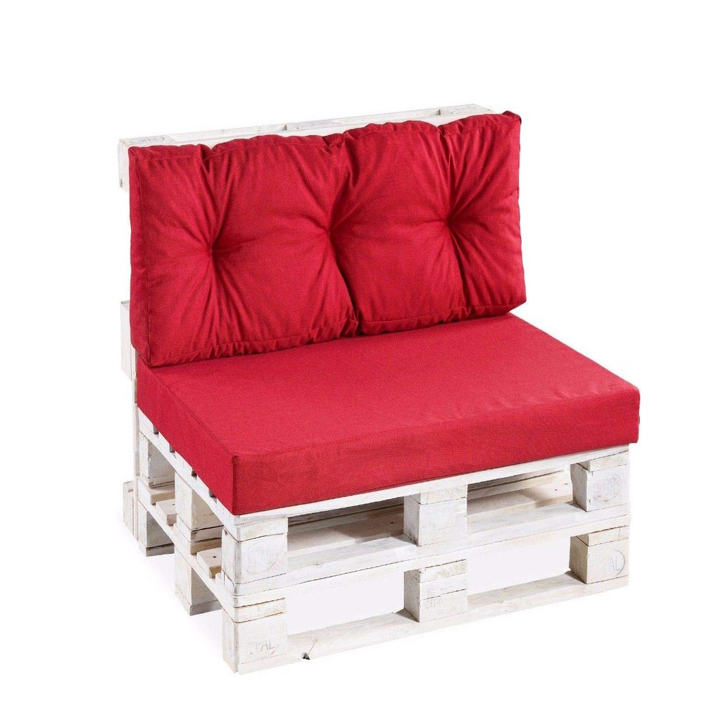 Gutekissen PPF Pallet Cushion, Seat Cushion 120 x 80 cm, Smooth, Red