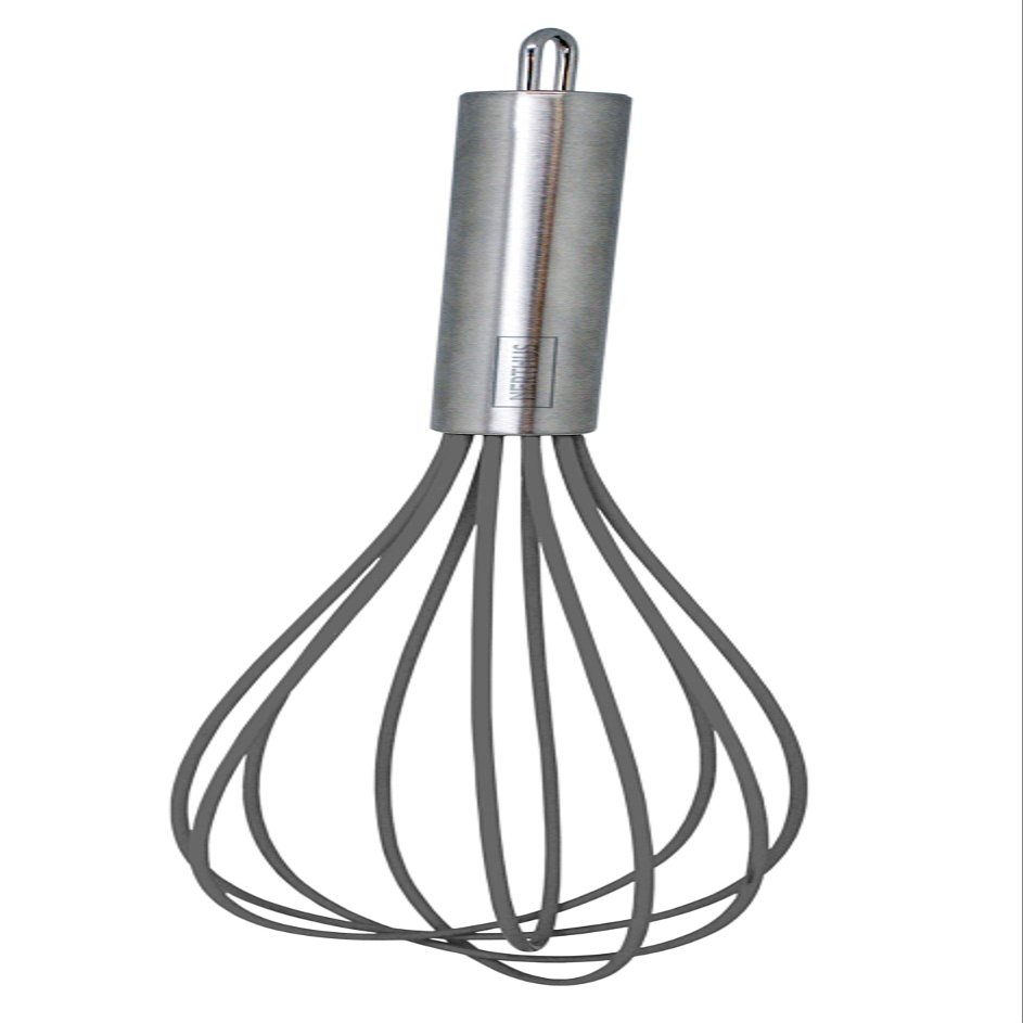 Nerthus FIH 377 Whisk, Partially Satin-Finished Stainless Steel, Dishwasher Safe
