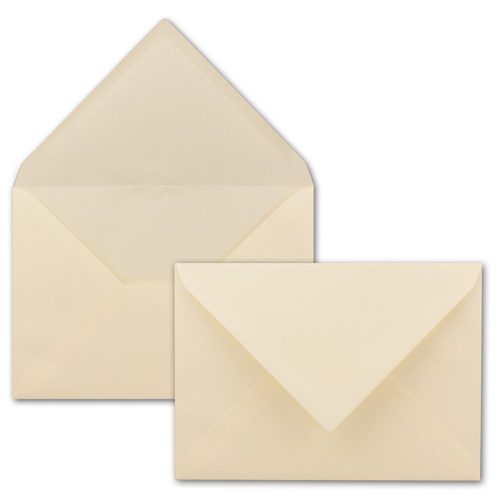 250 C5 Envelopes, 16.2 x 22.9 cm, Cream, Ribbed Texture, 100 g/m², Gummed, GUSTAV NEUSER