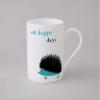 Oh Happy Days Hedgehog Small Fine Porcelain Mug, Turquoise view 1