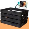 Vinterior Black Wooden Apple Crates, 50 × 40 × 30 cm, Set of 3 view 1