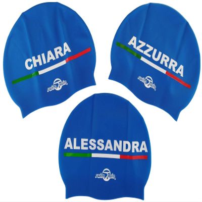 Swimxwin Silicone Swim Cap with Personalized Name | Sara | Italian Style and Design