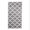 TAPISO MAROKO Runner Rug, Modern Geometric Moroccan Grid Pattern, Gray/Cream, KOTEX, 90 x 680 cm view 2