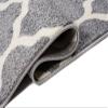 TAPISO MAROKO Runner Rug, Modern Geometric Moroccan Grid Pattern, Gray/Cream, KOTEX, 90 x 680 cm view 4