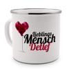 printplanet Enamel Mug with Name Detlef – Metal Mug with “Favorite Person” Design, Nostalgic Camping Mug, Silver view 1