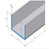 1000 mm U-Profile, 1.0 mm Stainless Steel, 30 x 60 x 30 mm view 1