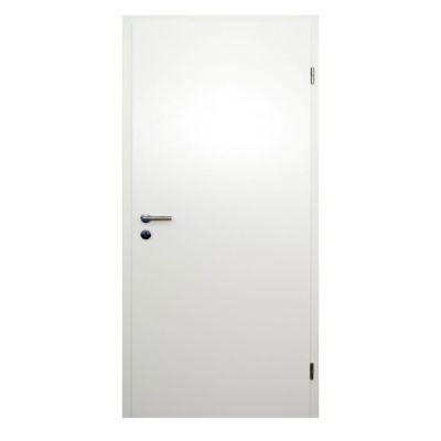 HORI Interior Door Complete Set with Frame and Stainless Steel Lever Handle, CPL White RAL 9010, Size and Lock Selectable, 1985 x 985 x 180 mm, DIN Right-Handed