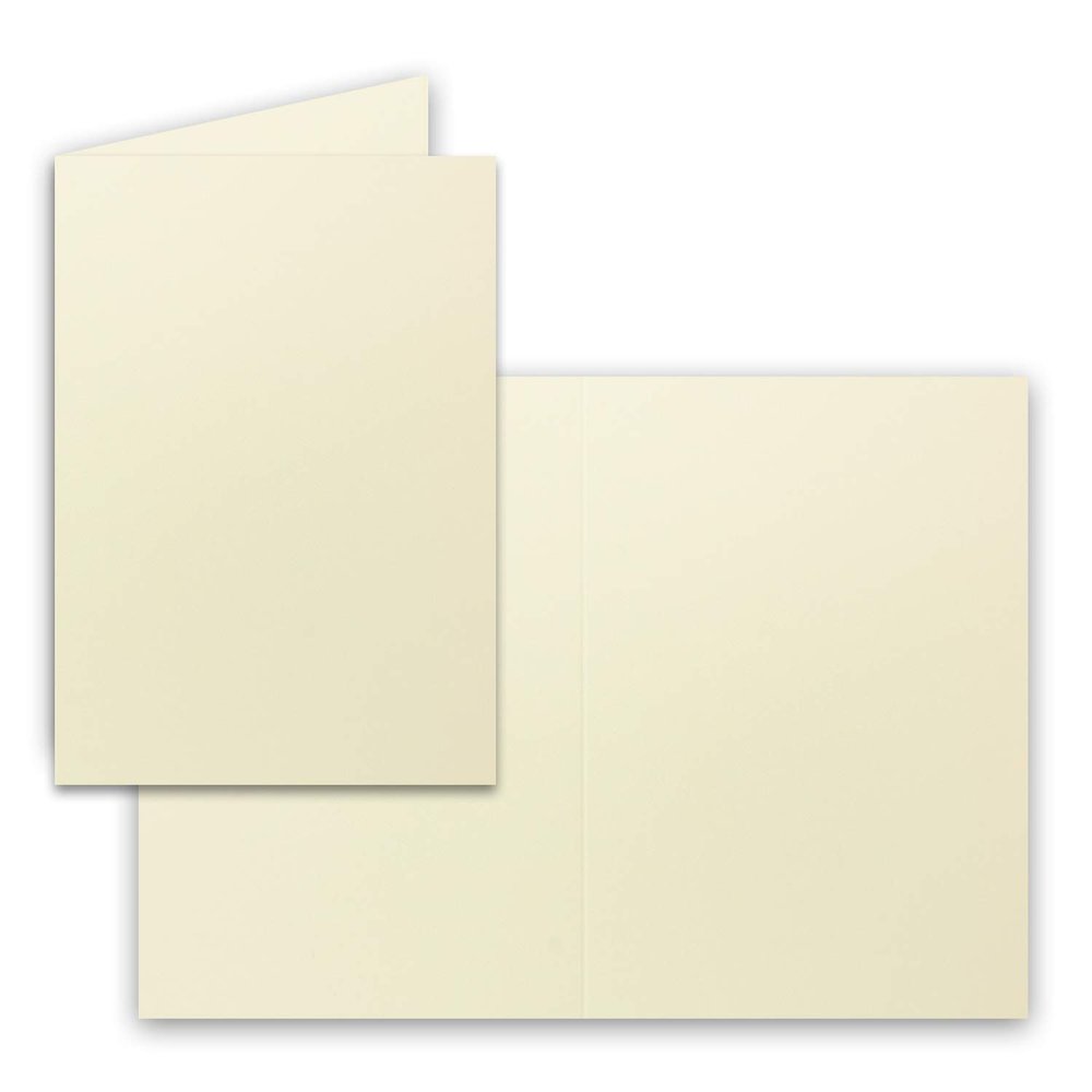 500 Blank Vanilla Folded Cards, DIN A6, 240 gsm