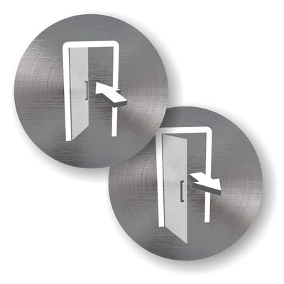 Push/Pull Door Stickers, 4-Pack, Gray