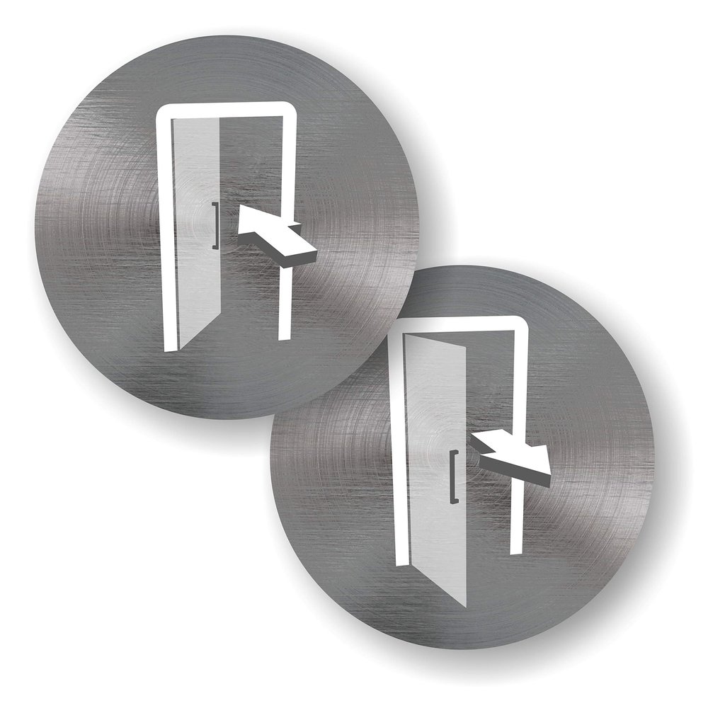 Push/Pull Door Stickers, 4-Pack, Gray