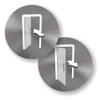 Push/Pull Door Stickers, 4-Pack, Gray view 1