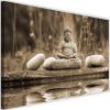 Feeby Buddha Canvas Wall Art 120 x 80 cm, 1-Piece, XXL, Modern Nature in Brown view 1