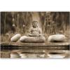 Feeby Buddha Canvas Wall Art 120 x 80 cm, 1-Piece, XXL, Modern Nature in Brown view 2