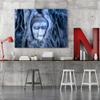 Feeby Buddha Canvas Wall Art, 120 x 80 cm, Blue Abstract Print view 3