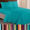 Elegant Comfort Luxurious 1500 Premium Microfiber Sheet Set, Hotel Quality, Three-Row Embroidery, Wrinkle- and Fade-Resistant, California King, Turquoise view 1